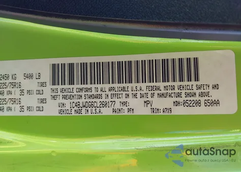 2012 Jeep Wrangler Unlimited Sport from USA, damaged, VIN 1C4BJWDG6CL260177